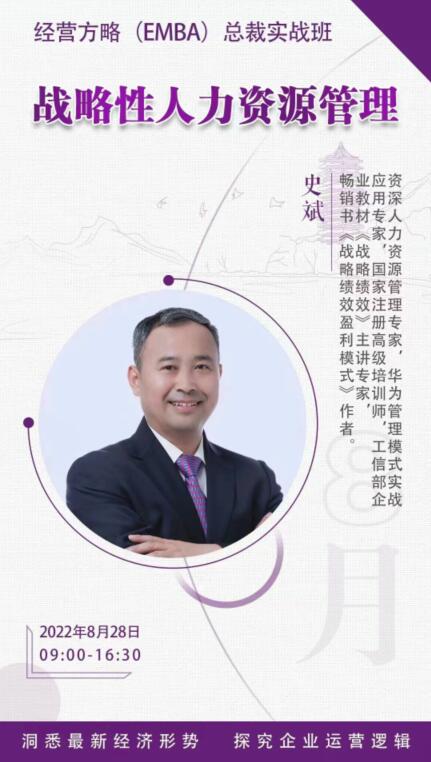 經營方略EMBA總裁研修班2022年8月28日人力資源課題介紹